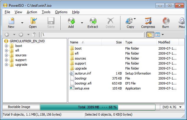 PowerISO 7.5 Crear, grabar, montar, editar, comprimir