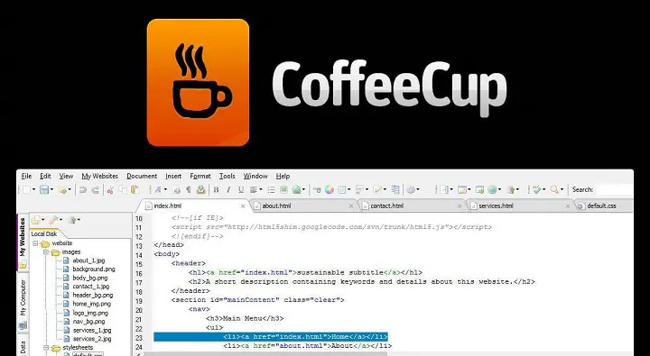 Características principales de CoffeeCup HTML Editor 17: