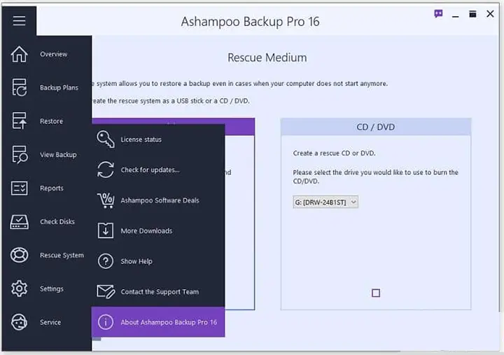 Caracteristicas de Ashampoo Backup Pro